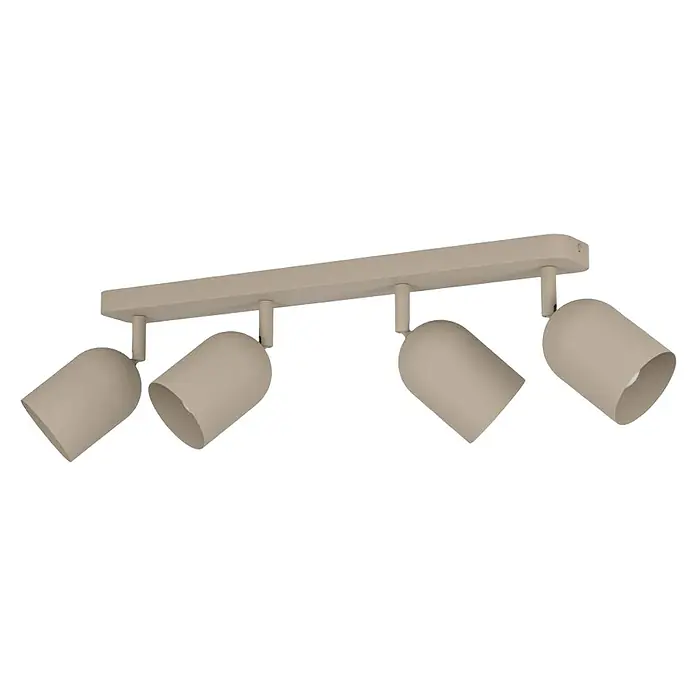 Eglo Regleta Tilston - 40 W, L x An x Al: 58 x 8 x 20,5 cm, Beige, E14, 4 ud. - La lámpara de techo con cuatro focos en beige suave proporciona una iluminación brillante y elegante. Ideal para espacios modernos, para cualquier habitación.