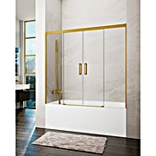 GME Mampara para bañera Basic Spazio (An x Al: 170 x 150 cm, Vidrio transparente, Oro) | BAUHAUS