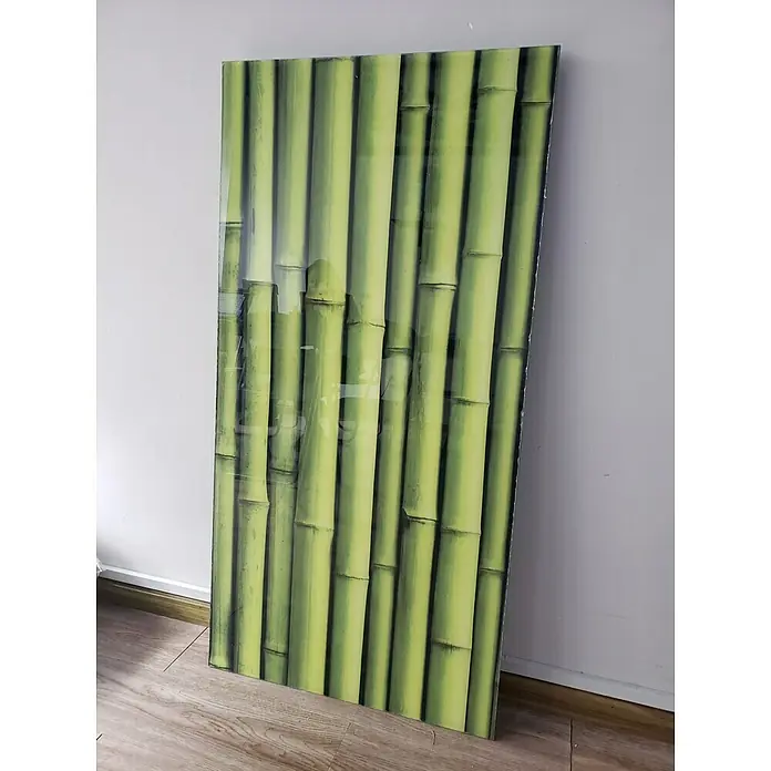 Papermoon Infrarot-Glasbildheizkörper Bamboo - 600 x 1.200 mm, 750 W - Dekorative Tür mit Bambusmuster. Ideal für einen Hauch von Natur in Ihrem Zuhause, diese Tür ist stilvoll und funktional.