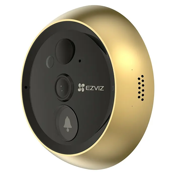EZVIZ Mirilla digital DP2C - Oro - Timbre inteligente EZVIZ en dorado, que ofrece seguridad mejorada y un diseño elegante para tu puerta principal.