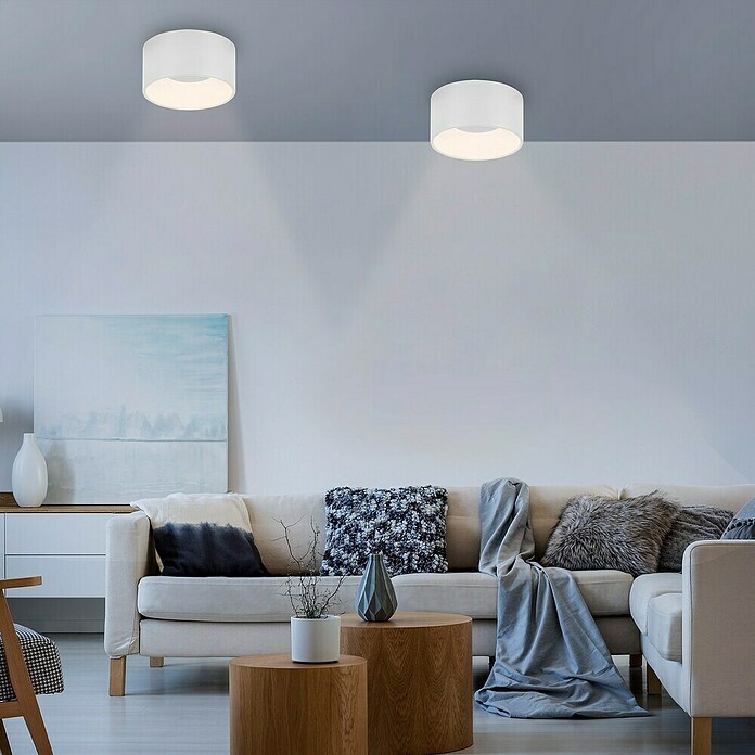 Plafón LED redondo Tanika (13 W, Ø x Al: 16 x 80 cm, Blanco, Blanco cálido) | BAUHAUS