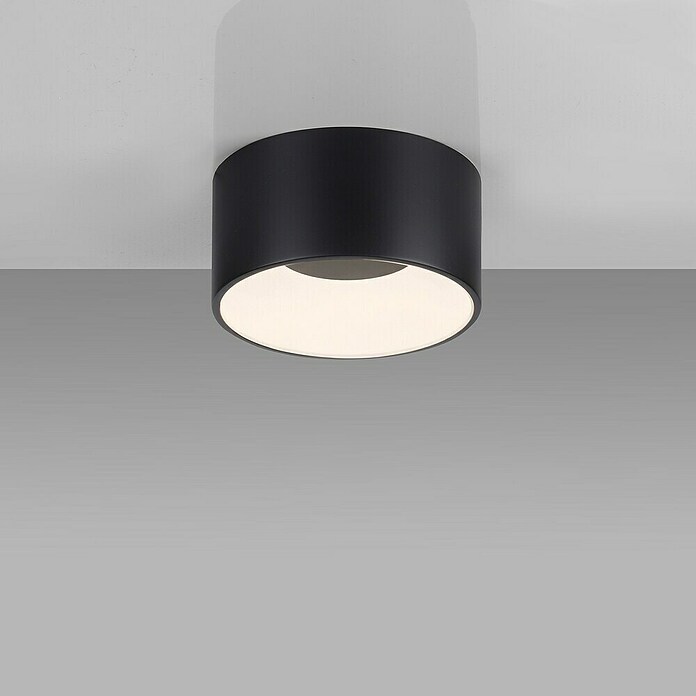 Plafón LED redondo Tanika (13 W, Ø x Al: 16 x 80 cm, Negro, Blanco cálido) | BAUHAUS
