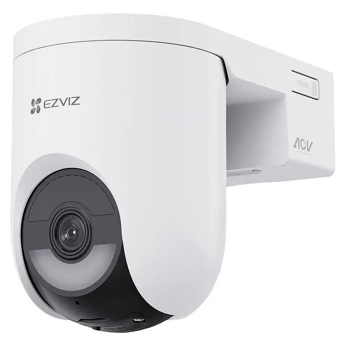 EZVIZ Cámara de vigilancia HB8 Lite Torreta - Blanco, Ángulo de detección: 90 °, Alcance de detección: 12 m - Primer plano de una cámara de seguridad exterior blanca EZVIZ con funciones de paneo e inclinación para videovigilancia.