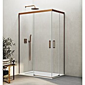 GME Mampara de ducha esquinera Basic Angular (L x An x Al: 75 x 80 x 196 cm, Vidrio transparente, Espesor: 6 mm, Cobre) | BAUHAUS