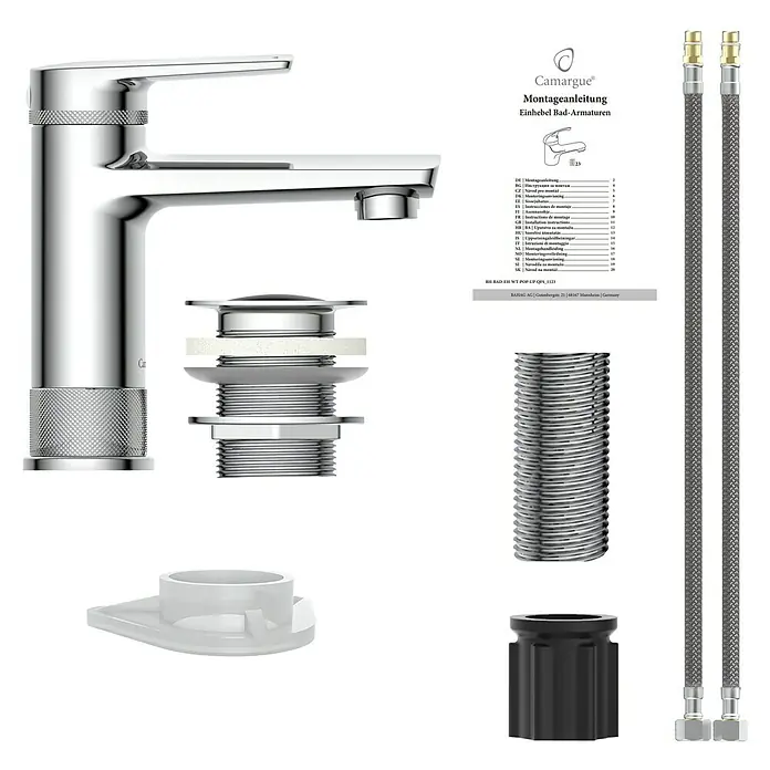 Camargue Waschtischarmatur - Ausladung Armatur: 155 mm, Chrom, Glänzend - Camargue Einhebel Bad-Armatur: Elegantes Design für Ihr Badezimmer. Hochwertige Materialien, einfache Montage, langlebige Leistung.