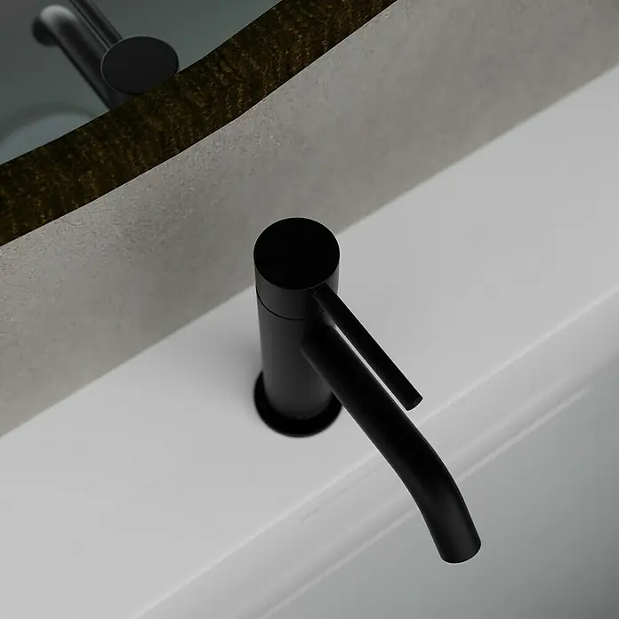 Camargue Kaltwasser-Standventil Padua - Schwarz, Matt - Elegante, schwarze Waschtischarmatur im modernen Design. Ein minimalistisches Detail für jedes Badezimmer.