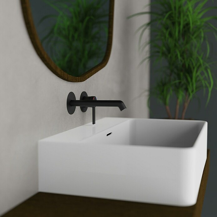 Camargue Wand-Waschtischarmatur Mallorca (Schwarz) | BAUHAUS
