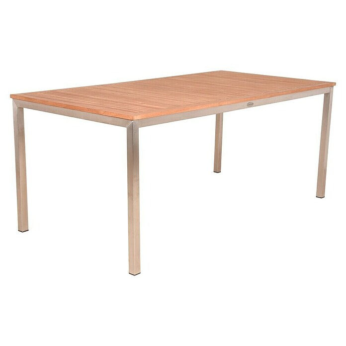 Garden Pleasure Gartentisch Denver (L x B x H: 180 x 90 x 75 cm, Teakholz, Natur/Silber) | BAUHAUS