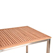 Garden Pleasure Gartentisch Denver (L x B x H: 180 x 90 x 75 cm, Teakholz, Natur/Silber) | BAUHAUS
