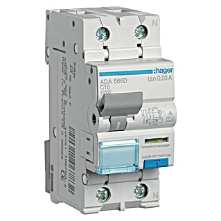 Hager FI/LS-Schalter (16 A, 30 mA, Polanzahl: 1 Stk., mit Neutralleiter)