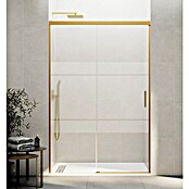 GME Mampara de ducha frontal Basic (170 x 196 cm, Vidrio serigrafiado, Oro) | BAUHAUS