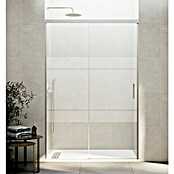 GME Mampara de ducha frontal Basic (160 x 196 cm, Vidrio serigrafiado, Nickel) | BAUHAUS