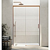 GME Mampara de ducha frontal Basic (190 x 196 cm, Vidrio serigrafiado, Cobre) | BAUHAUS