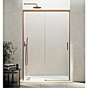 GME Mampara de ducha frontal Basic (An x Al: 200 x 196 cm, Longitud regulable: 190 cm - 200 cm, Vidrio transparente, Espesor: 6 mm, Cobre) | BAUHAUS