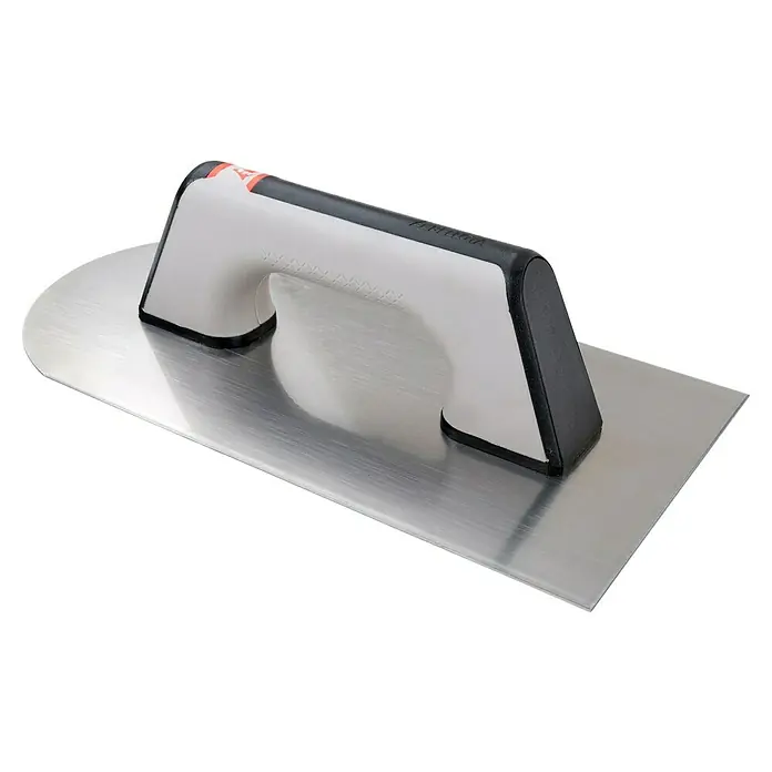 Bellota Llana de alisado redonda 5863 - 150 x 300 mm - Llana con mango gris y blanco. Se utiliza para aplicar yeso, hormigón, adhesivos u otros materiales pastosos en la construcción.