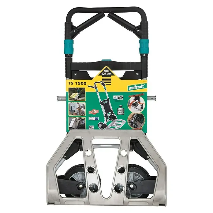 Wolfcraft Carretilla de mano TS 1500 - Capacidad de carga: 200 kg - Carretilla de transporte Wolfcraft TS 1500: Carretilla robusta para cargas de hasta 200 kg, ideal para hogar, jardín y taller. Compacta y fácil de guardar.