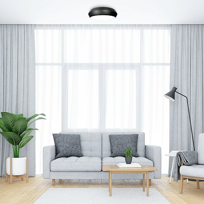 Green Tech LED stropna svjetiljka  (15 W, Crna, 30 cm) | BAUHAUS