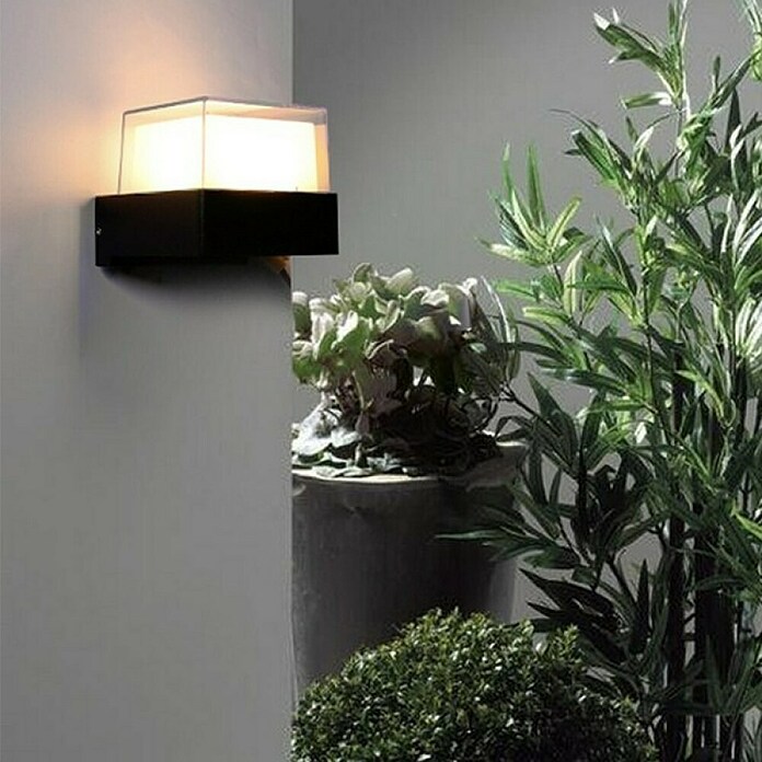 Green Tech Zidna LED svjetiljka Saturn  (5 W, D x Š x V: 90 x 105 x 85 mm, Crna, Topla bijela) | BAUHAUS