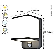 Lutec Doblo LED vanjska svjetiljka sa senzorom pokreta  (14 W, D x Š x V: 10,3 x 11 x 146 cm, Antracit) | BAUHAUS