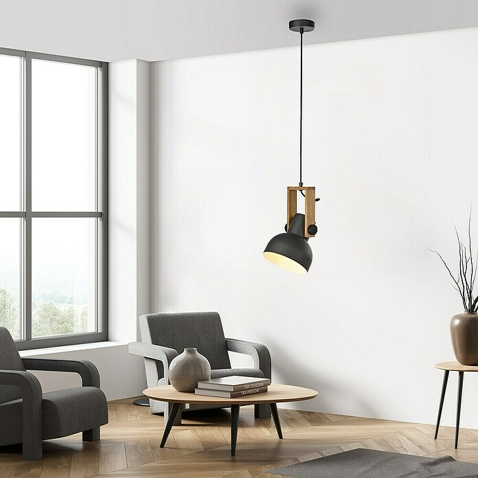 Just Light Lámpara colgante CUP 2.0 (60 W, L x An x Al: 26 x 16 x 120 cm, Negro, E27, 1 ud.) | BAUHAUS