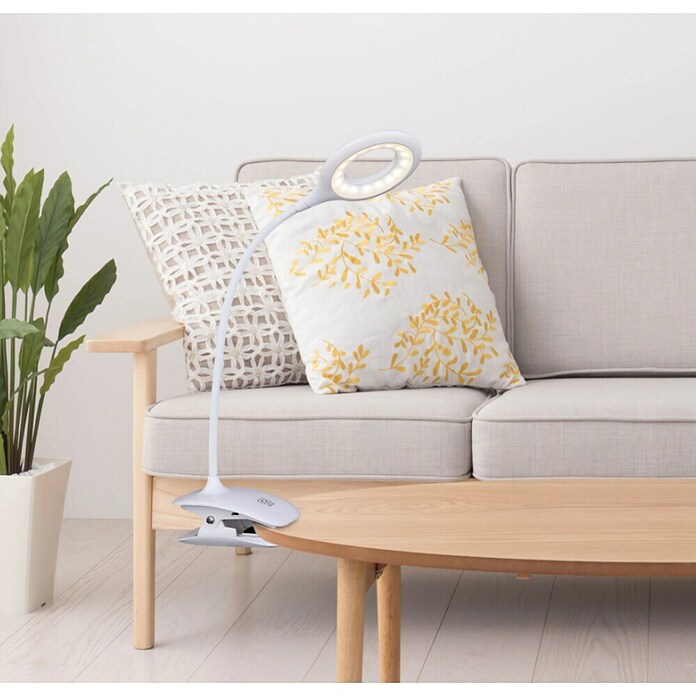 Globo Flexo con pinza de agarre Pia (3 W, L x An x Al: 43 x 43 x 49 cm, Color del marco: Blanco) | BAUHAUS