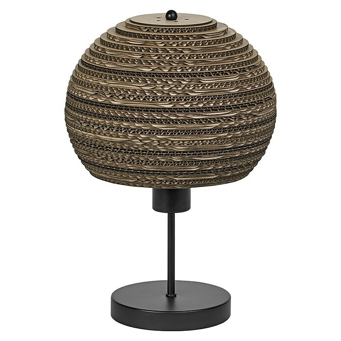 Ledvance Lámpara de sobremesa redonda Cardboard (40 W, Ø x Al: 26 x 38,5 cm, Marrón, Marrón, E27) | BAUHAUS