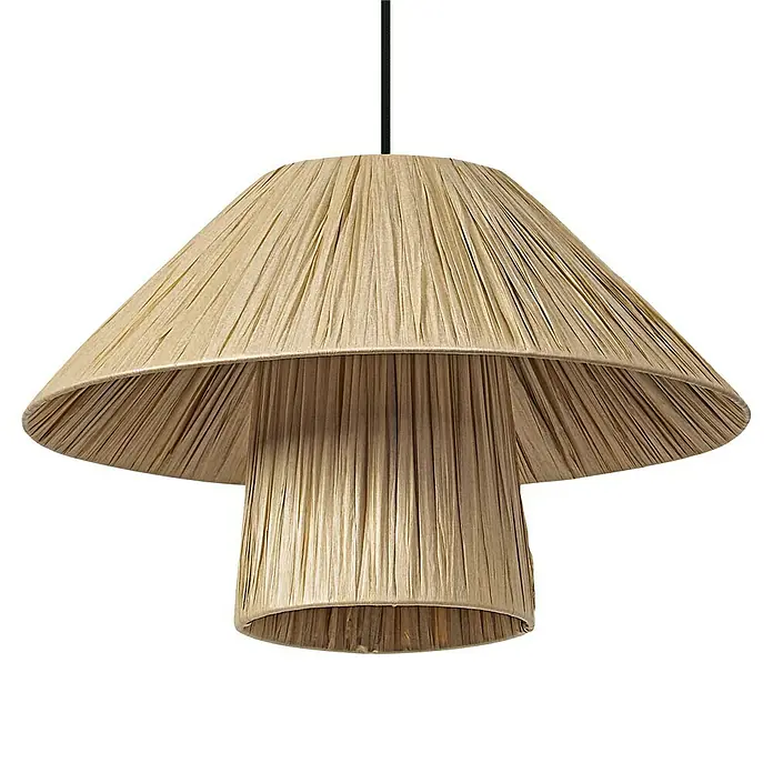 Ledvance Lámpara colgante redonda Hut - 6 W, Ø x Al: 40 x 120 cm, Beige, E27 - Elegante lámpara colgante con pantalla plisada beige. El diseño de la lámpara asegura una iluminación cálida y elegante en la habitación.