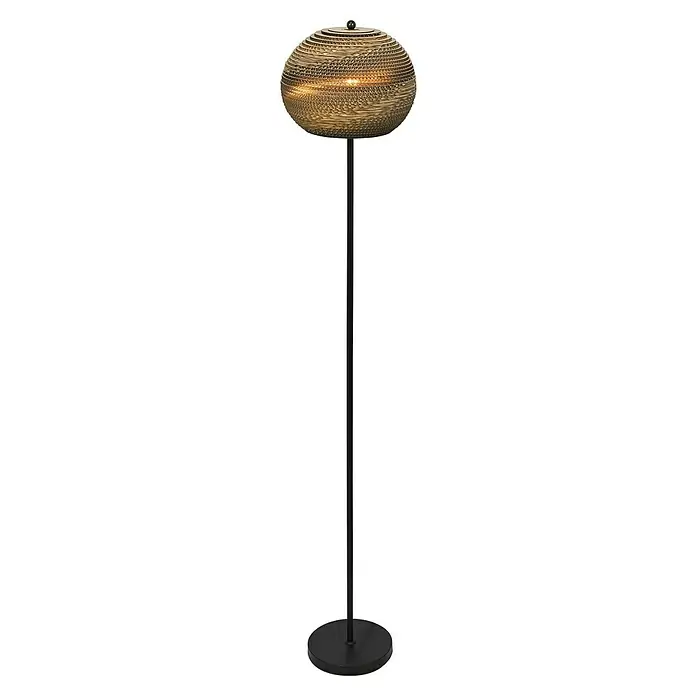 Ledvance Lámpara de pie Cardboard - 40 W, Altura: 160 cm, Marrón, E27 - Una elegante lámpara de pie con una pantalla redonda escalonada de cartón que difunde una luz cálida.