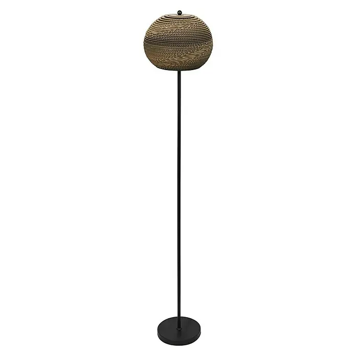Ledvance Lámpara de pie Cardboard - 40 W, Altura: 160 cm, Marrón, E27 - Esta lámpara de pie tiene una pantalla de cartón y una base de metal negro. Es un verdadero reclamo.