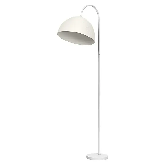 Ledvance Lámpara de pie Camel Bell - 40 W, Altura: 153 cm, Blanco, E27 - Elegante lámpara de pie con pantalla hemisférica y estructura delgada plateada, ideal para espacios modernos.