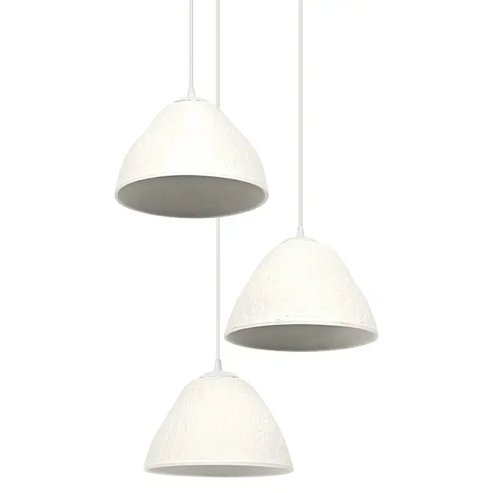 Ledvance Lámpara colgante redonda Camel Bell - 40 W, Ø x Al: 43,7 x 160,5 cm, Blanco, E14 - Tres lámparas colgantes blancas, cada una con un diseño único. Proporcionan una luz cálida y acogedora, perfecta.