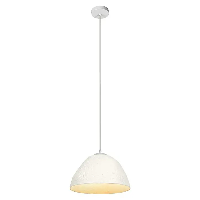 Ledvance Lámpara colgante redonda Camel Bell - 40 W, Ø x Al: 37,5 x 169 cm, Blanco, E27 - Elegante lámpara colgante con pantalla blanca y suspensión plateada para interiores modernos. Una solución de iluminación elegante.