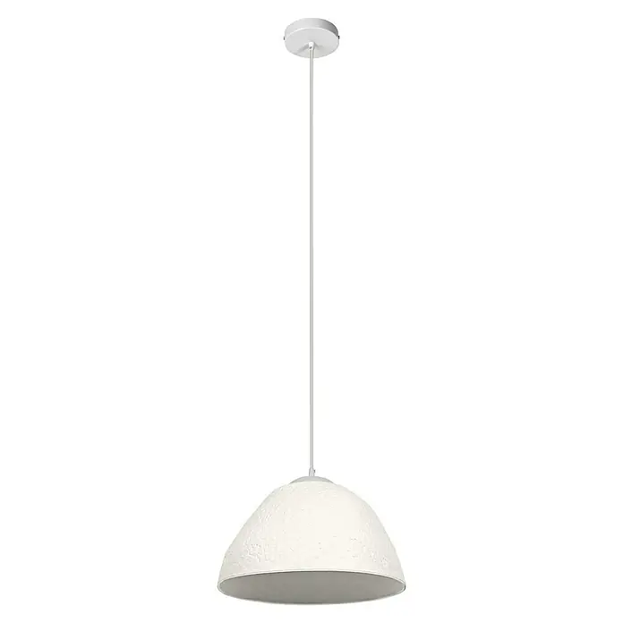Ledvance Lámpara colgante redonda Camel Bell - 40 W, Ø x Al: 37,5 x 169 cm, Blanco, E27 - Primer plano de una elegante lámpara colgante blanca con un diseño elegante e iluminación suave, que añade un toque de estilo a cualquier espacio.
