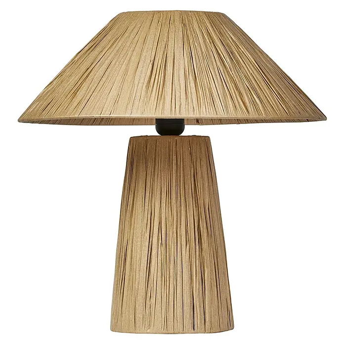 Ledvance Lámpara de sobremesa Hut - 6 W, Ø x Al: 40 x 40,5 cm, Beige - Elegante lámpara de mesa con pantalla rectangular y base a juego, ambos hechos de tela beige plegada que añade un ambiente cálido a cualquier estancia.