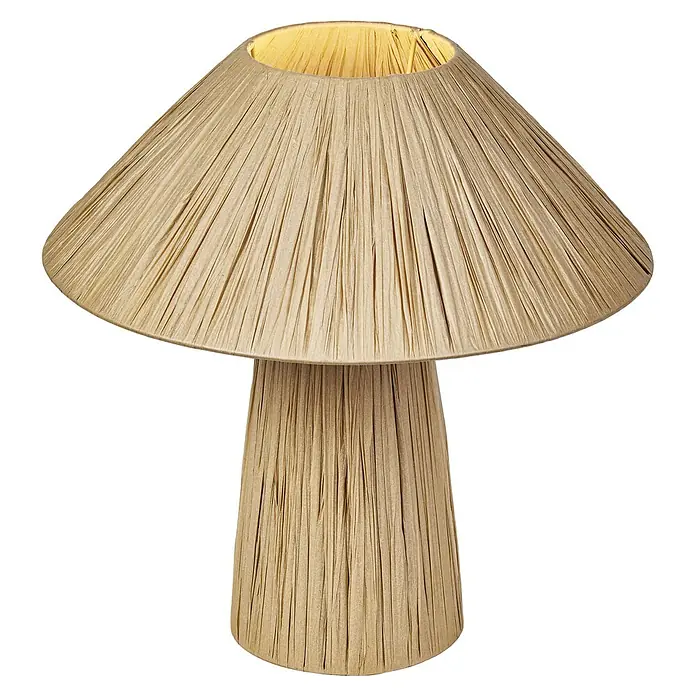 Ledvance Lámpara de sobremesa Hut - 6 W, Ø x Al: 40 x 40,5 cm, Beige - Lámpara de mesa beige con pantalla plisada y base a juego para una iluminación acogedora.