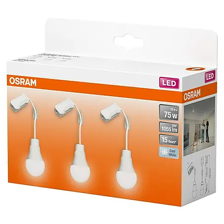 Osram LED-Lampen-Set Renovation Lamp Classic A75 Terminal Block 10W 840 Triple Pack