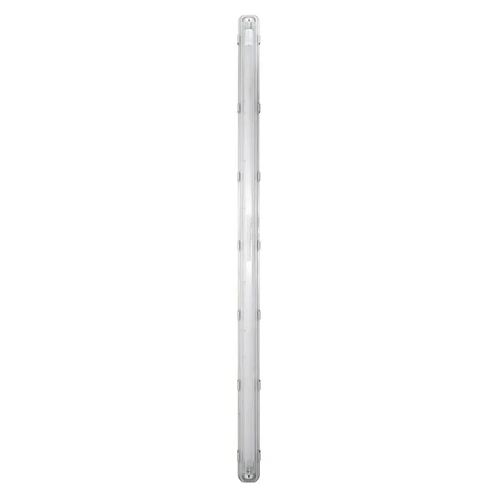 Osram LED-Feuchtraumlichtleiste - L x B x H: 126,1 x 6,9 x 6,4 cm, Lichtfarbe: Kaltweiß, 15 W, IP65 - Ein länglicher, weißer Badezimmerspiegelschrank mit klaren Linien und einer eleganten Optik, ideal für moderne Bäder.