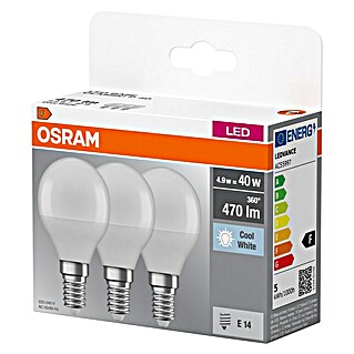 Osram Pack bombillas LED (E14, 4,9 W, 470 lm, 3 ud., Blanco neutro)
