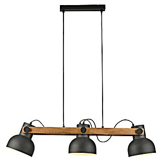 Just Light Lámpara colgante CUP 2.0 (L x An x Al: 96 x 15 x 120 cm, Negro, E27, 3 ud.)