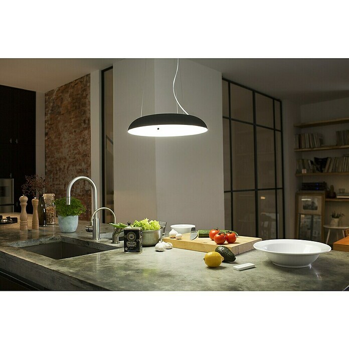Philips Hue LED viseča okrogla svetilka Amaze  (25 W, Ø x V: 43,4 x 150 cm, Črna) | 3015 - Pendelleuchte Wohnraum | CACA - Pendelleuchte Wohnraum | CAC - Indoorleuchten | CA - Beleuchtung | C - Elektro | BAUHAUS