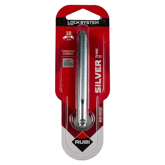 Rubi Rodel de corte de recambio Silver Plus - 18 mm, 10 ud. - Rodela para cortadora de azulejos RUBI SILVER TX-MAX TZ, 18mm, con carburo de tungsteno para cortes precisos y larga duración, en blíster rojo.