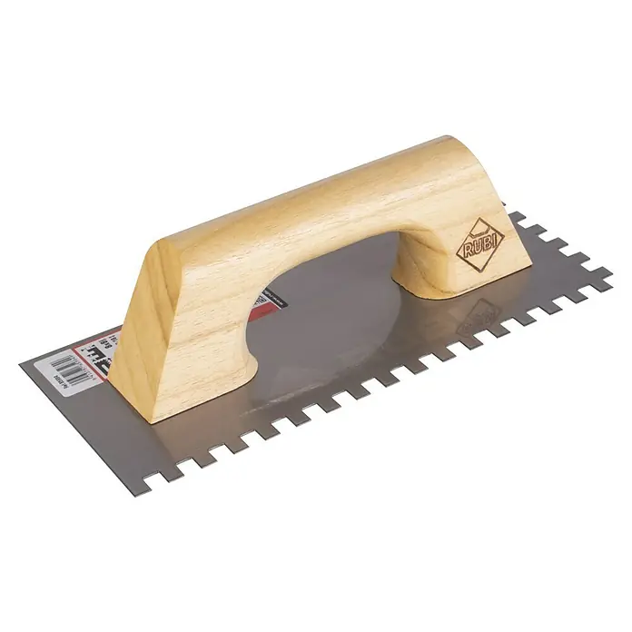 Rubi Llana dentada - 120 x 280 mm, Mango de madera - Llana dentada para alicatar con mango de madera. La herramienta ideal para aplicar adhesivo al colocar baldosas para resultados profesionales.