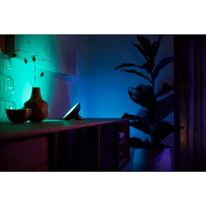 Philips Hue Led-tafellamp White and color ambience (7 W, l x b x h: 12,6 x 12,9 x 10,1 cm, Zwart, RGB) | BAUHAUS