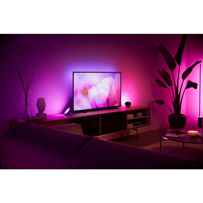 Philips Hue Led-tafellamp White and color ambience (7 W, l x b x h: 12,6 x 12,9 x 10,1 cm, Zwart, RGB) | BAUHAUS