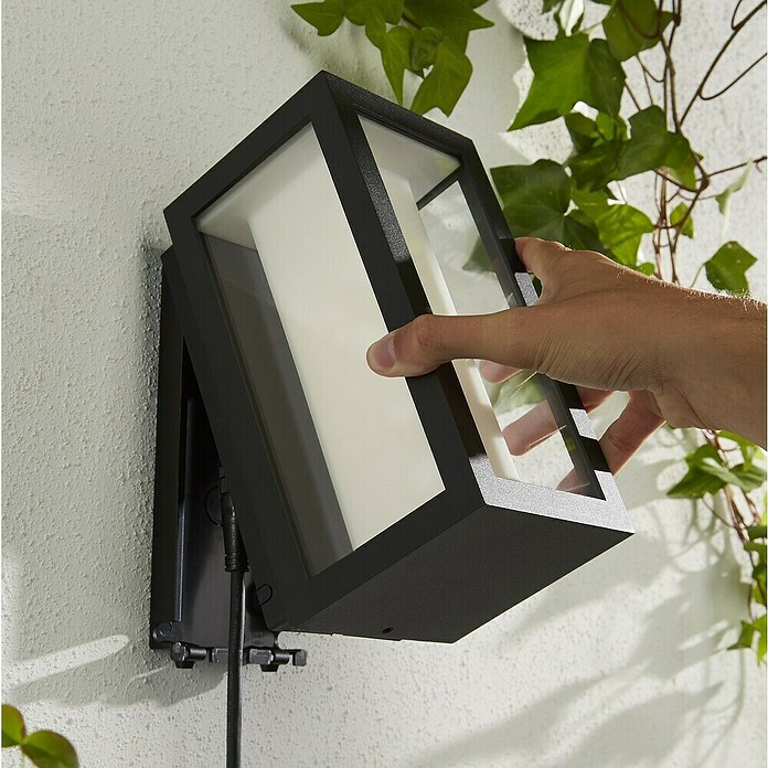 Philips Hue Impress LED-Wandleuchte (16 W, L x B x H: 14,1 x 12 x 24 cm, Schwarz, RGBW) | BAUHAUS