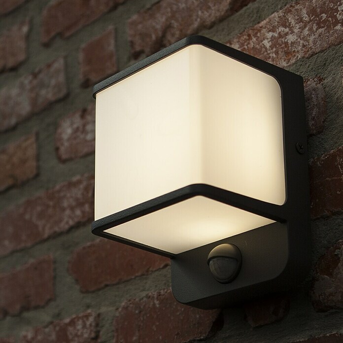 Lutec Doblo LED vanjska svjetiljka sa senzorom pokreta  (14 W, D x Š x V: 10,3 x 11 x 146 cm, Antracit) | BAUHAUS