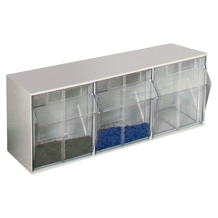 Organizador con gavetas extraíbles (Número de compartimentos: 3, Transparente)