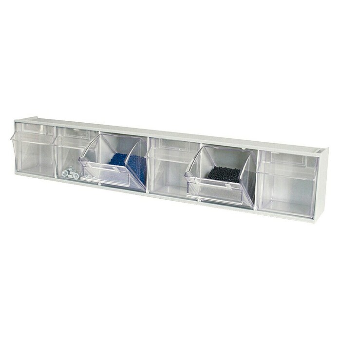 Organizador con gavetas extraíbles (Número de compartimentos: 6, Transparente)