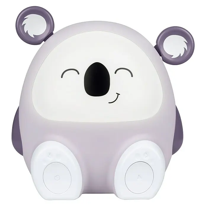 Altavoz Bluetooth Coco Koala - Violeta, 15 W - Adorable luz de noche de koala morado con melodías relajantes para sueños tranquilos y noches reparadoras. El regalo perfecto para cualquier habitación infantil.