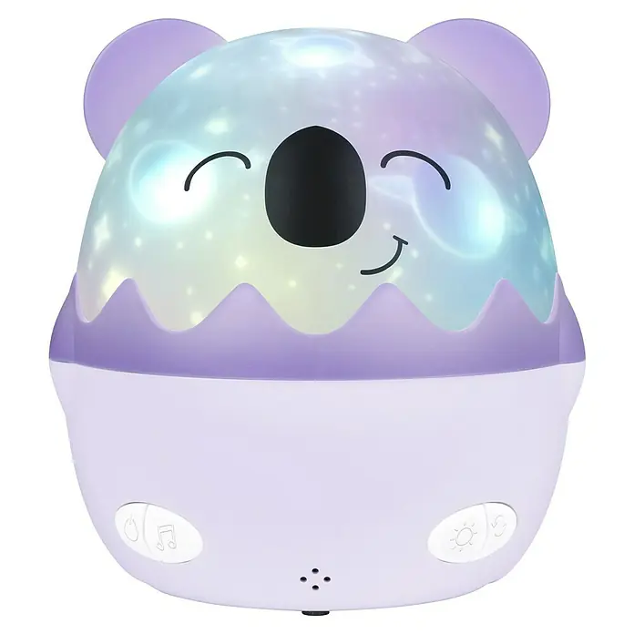 Lámpara de sobremesa LED Coco Koala - Violeta, RGBW - Adorable luz nocturna de koala que proyecta luz suave y melodías relajantes para un sueño reparador. Ideal para habitaciones infantiles.